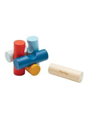 PlanToys Log Puzzle Wooden Balancing Multicolor NIB
